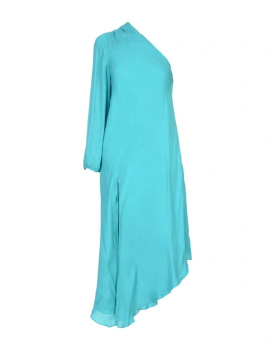 Shop Michelle Mason Long Dress In Turquoise