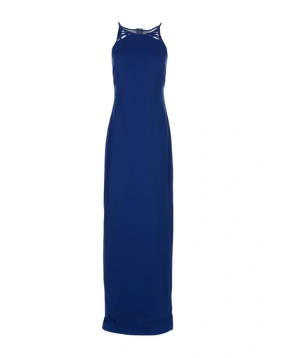 Shop Badgley Mischka Long Dress In Blue