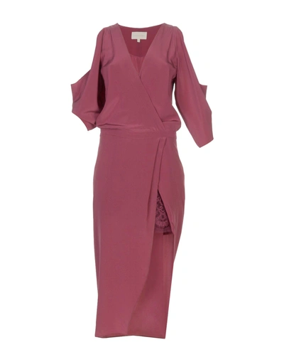 Shop Michelle Mason Short Dress In Mauve