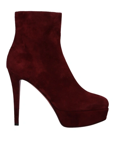 Shop Christian Louboutin Ankle Boot In Maroon