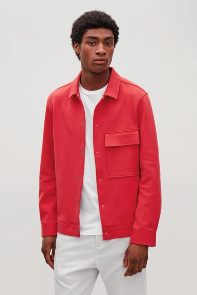 Shop Cos Cotton-twill Shirt Jacket In Red