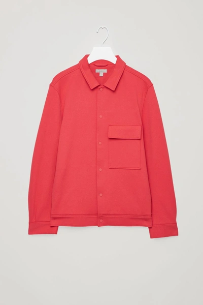 Shop Cos Cotton-twill Shirt Jacket In Red