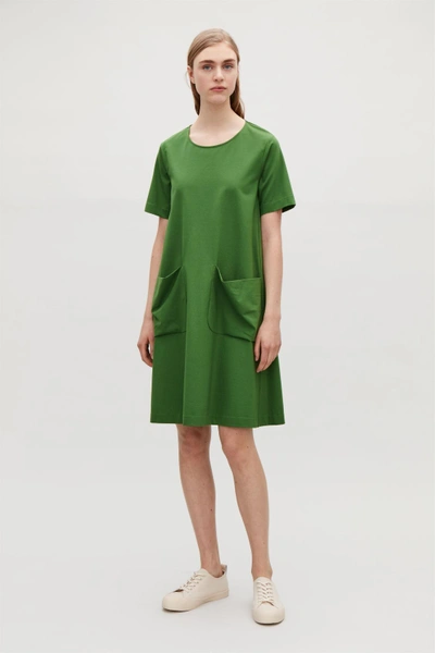 Cos A-line Jersey Dress In Green | ModeSens