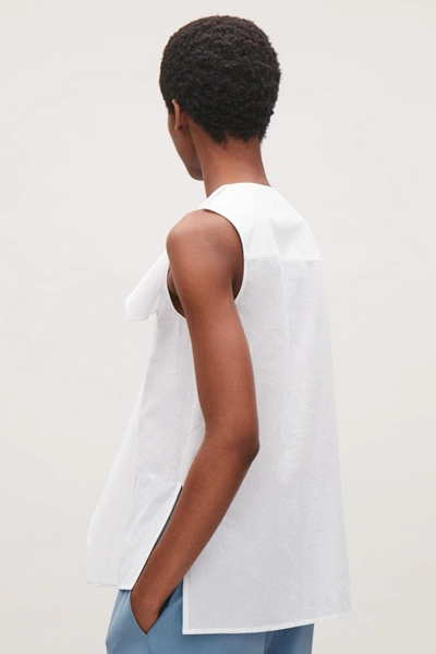 Shop Cos Top With Folded Pleat Detail In White