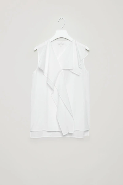 Shop Cos Top With Folded Pleat Detail In White