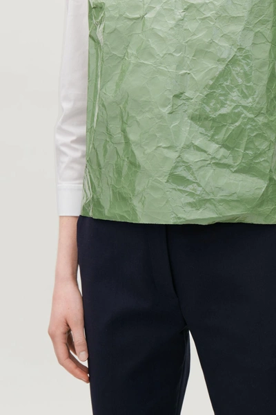 Shop Cos Coated Crinkle Vest Top In Green