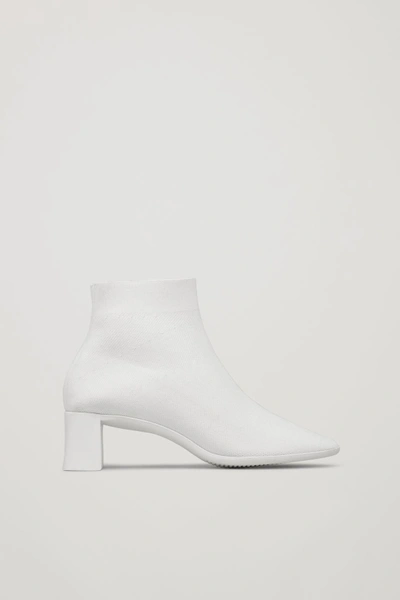 Shop Cos Knitted Ankle Boots In White