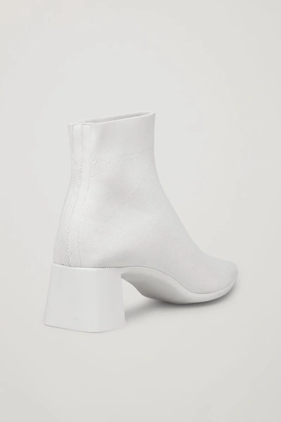 Shop Cos Knitted Ankle Boots In White