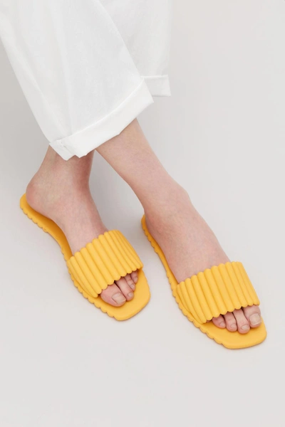 Shop Cos Scalloped Rubber Slides In Yellow