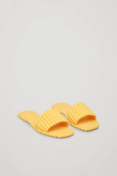 Shop Cos Scalloped Rubber Slides In Yellow