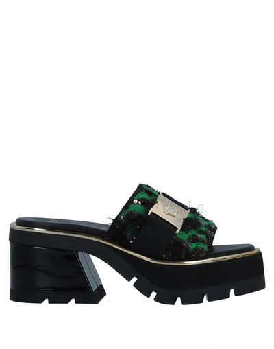 Shop Versace Sandals In Black