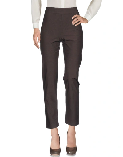 Shop Avenue Montaigne Cropped Pants & Culottes In Dark Brown