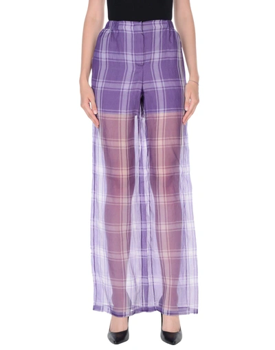 Shop Alberta Ferretti Woman Pants Purple Size 6 Silk