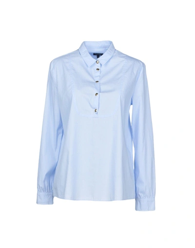 Shop Armani Jeans Shirts In Sky Blue