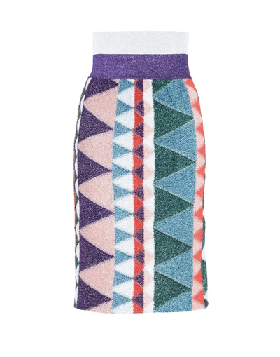 Shop Missoni Knee Length Skirt In Purple