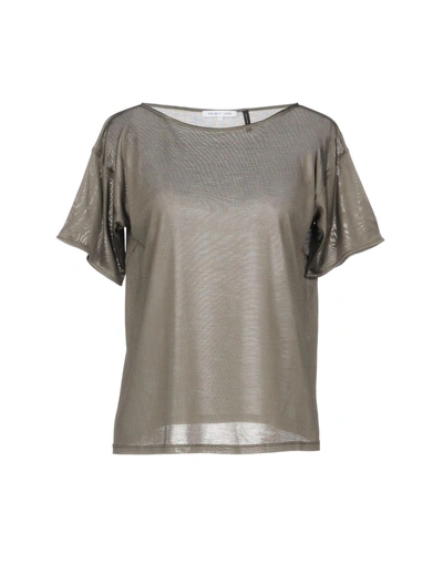 Shop Helmut Lang Silk Top In Military Green