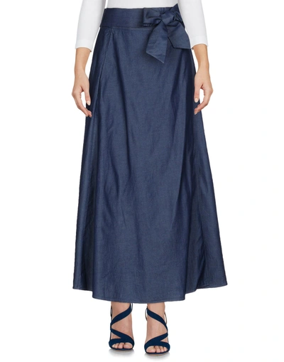 Shop Tibi Denim Skirt In Blue