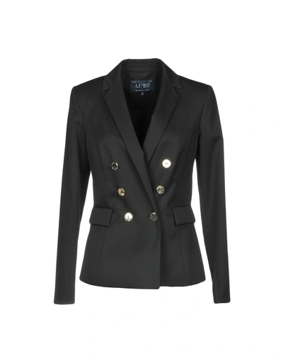 Shop Armani Jeans Blazer In Black