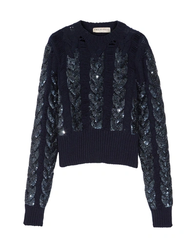 Shop Emilio Pucci Sweater In Dark Blue