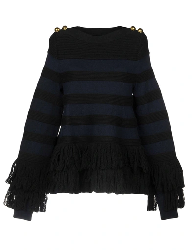 Shop Sacai Sweater In Dark Blue