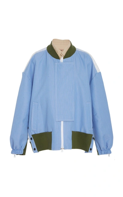Shop N°21 N&deg;21 Collared Oversized Jacket In Blue
