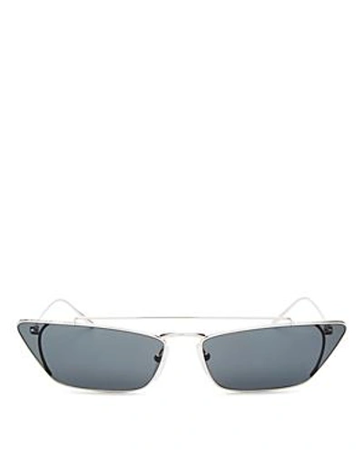 Shop Prada Women's Ultravox Brow Bar Slim Cateye Sunglasses, 67mm In Silver/gray