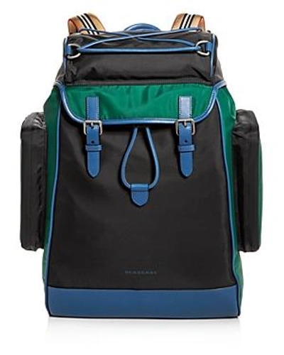 Shop Burberry Color-block Backpack In Black