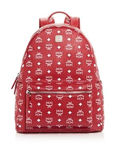 Shop Mcm Medium Stark Visetos Backpack In Red