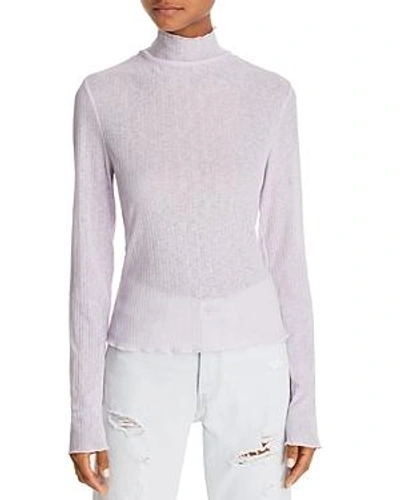 Shop The East Order Lettuce-trim Turtleneck Top - 100% Exclusive In Lilac