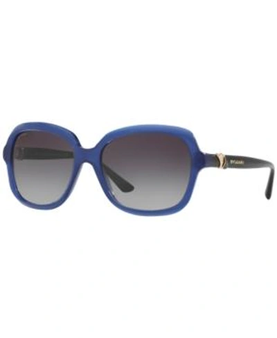 Shop Bvlgari Sunglasses, Bv8176b In Blue / Grey Gradient