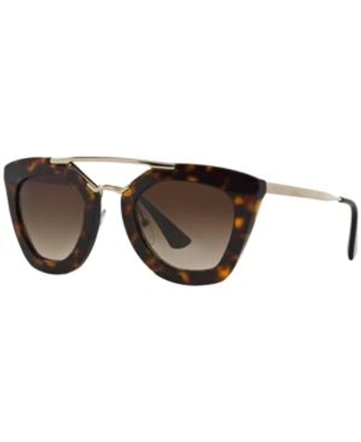 Shop Prada Sunglasses, Pr 09qs In Tortoise Brown/brown