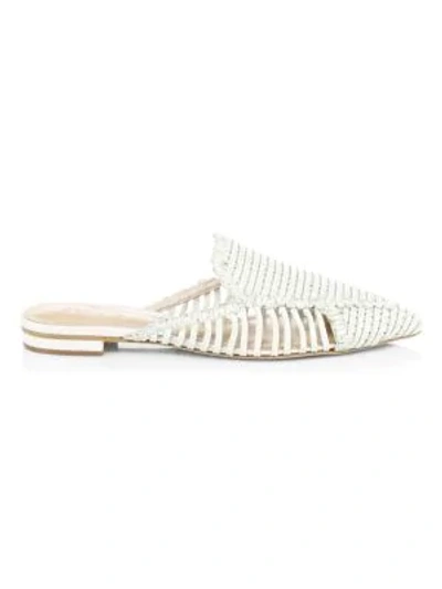Shop Schutz Marli Woven Leather Mules In Pearl