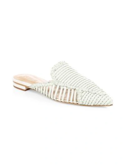 Shop Schutz Marli Woven Leather Mules In Pearl