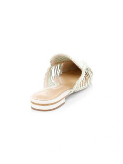 Shop Schutz Marli Woven Leather Mules In Pearl