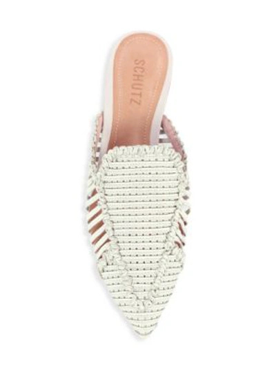 Shop Schutz Marli Woven Leather Mules In Pearl