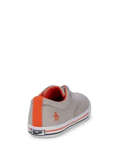Shop Original Penguin Buckley Canvas Low-top Sneakers In Grey Orange