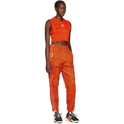 Shop Adidas Originals By Alexander Wang Orange Crop Tank Top In Borang/whit