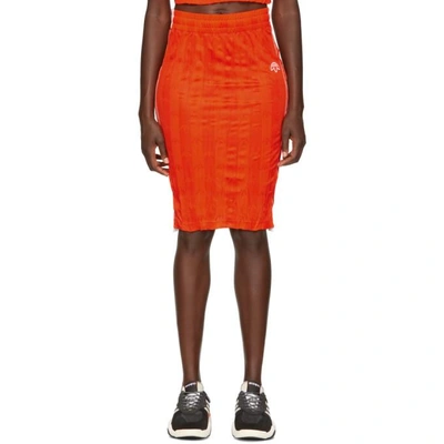 Shop Adidas Originals By Alexander Wang Orange Track Skirt In Borang/whit
