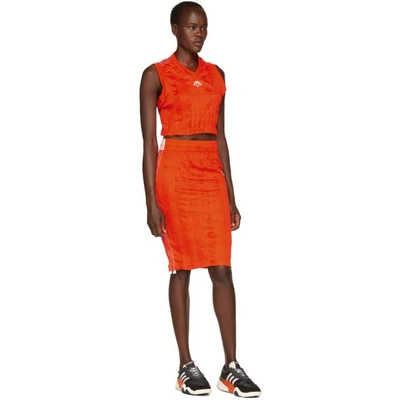 Shop Adidas Originals By Alexander Wang Orange Track Skirt In Borang/whit