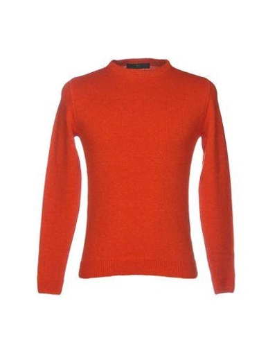 Shop Daniele Alessandrini Man Sweater Rust Size 38 Wool In Red