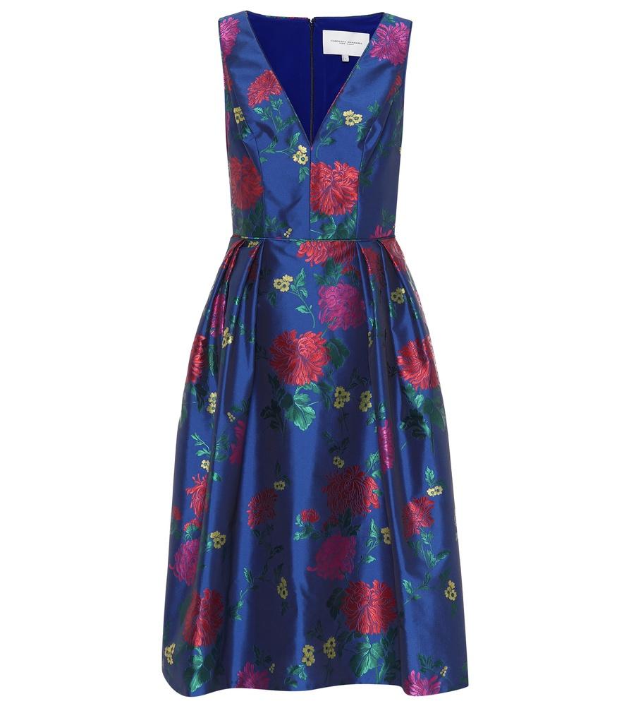 Carolina Herrera Sleeveless Allover Floral Fit & Flare Dress In Blue ...