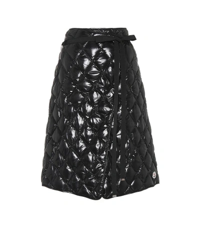 Shop Moncler Quilted Down Skirt In Black