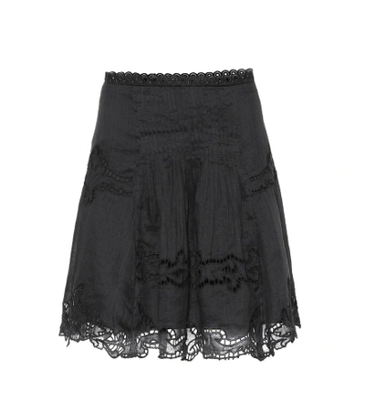 Shop Isabel Marant Marion Ramie Skirt In Black