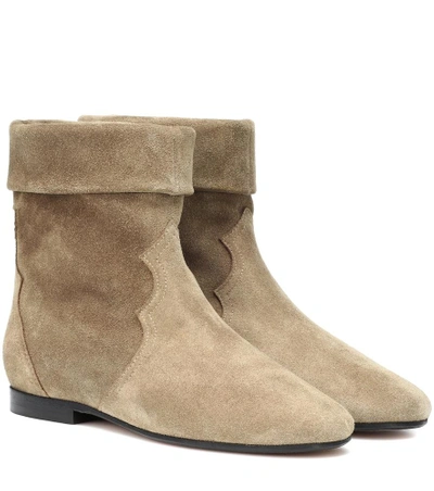 Shop Isabel Marant Ringal Suede Ankle Boots In Beige