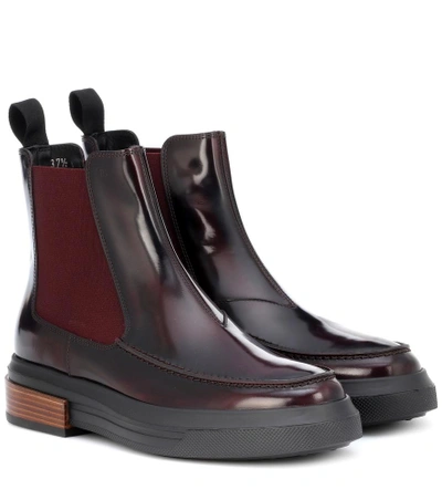 Shop Tod's Leather Chelsea Boots In Brown