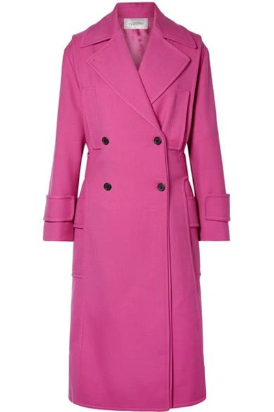 Shop Valentino Double-breasted Wool-blend Twill Coat