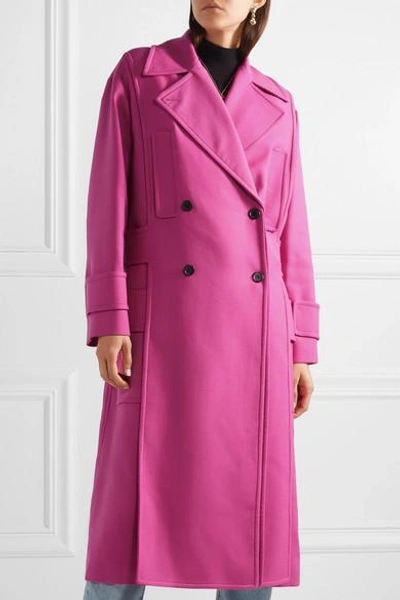 Shop Valentino Double-breasted Wool-blend Twill Coat