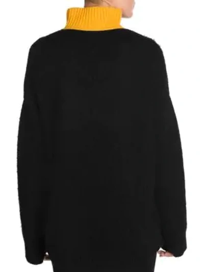 Shop Fendi Mania Logo Mohair Turtleneck Jumper In Black