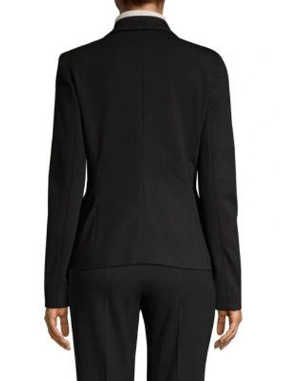 Shop Escada Sport Jersey Stitch Blazer In Black