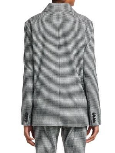 Shop Derek Lam 10 Crosby Oversized Flannel Blazer In Black White